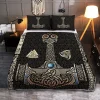 Mjölnir is the hammer of the thunder god Thor Viking Quilt Set