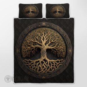 Norse Celtic Yggdrasil Tree Of Life Viking Quilt Set