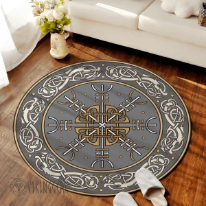 Norse Helm of Awe Round Carpet | Viking Round Carpet