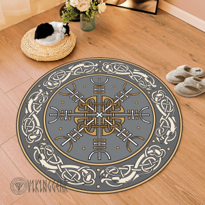 Norse Helm of Awe Round Carpet | Viking Round Carpet