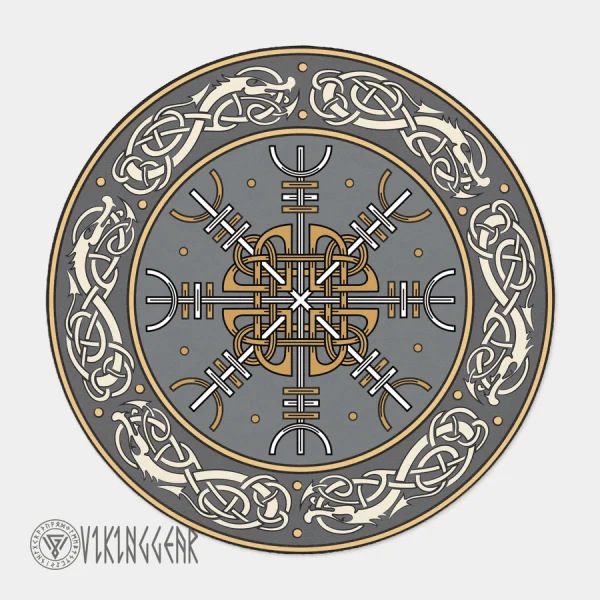 Norse Helm of Awe Round Carpet | Viking Round Carpet