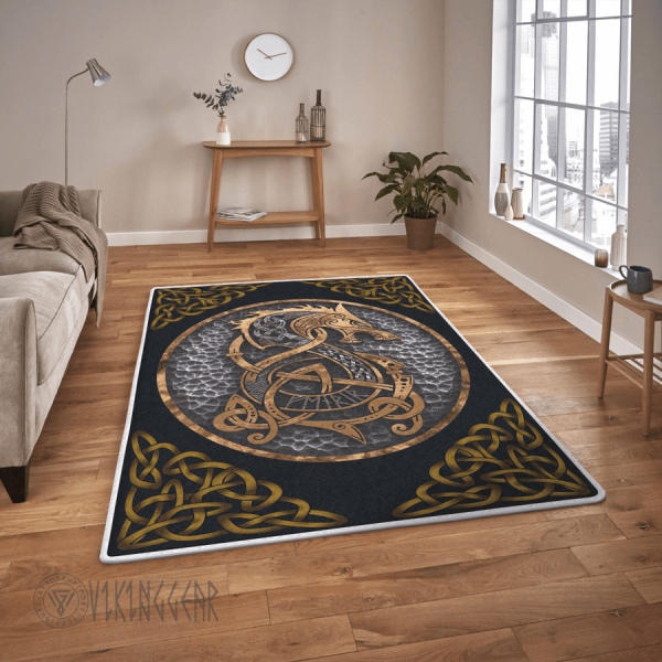 Norse Mythology Fenrir Pattern Celtic Viking Area Rug