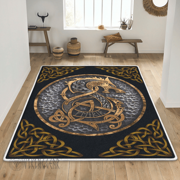 Norse Mythology Fenrir Pattern Celtic Viking Area Rug