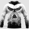 Norse Raven Valknut Viking Hoodie