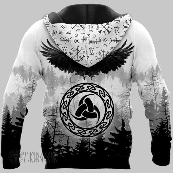 Norse Raven Valknut Viking Hoodie