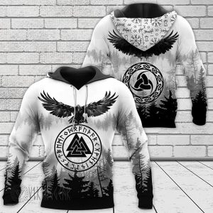 Norse Raven Valknut Viking Hoodie