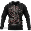 Odin And Jormungandr Red Design Viking Hoodie