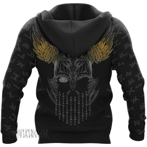 Odin And Jormungandr Viking Hoodie Yellow Design