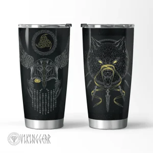 Odin And Wolf Tumbler | Viking Tumbler