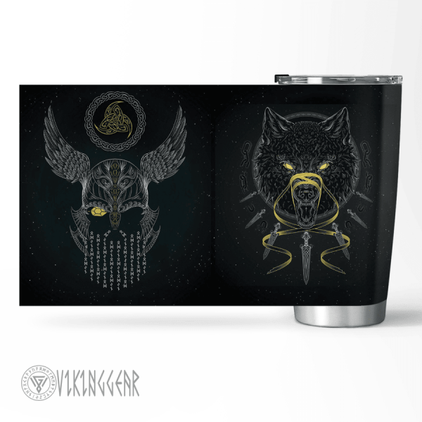 Odin And Wolf Tumbler | Viking Tumbler