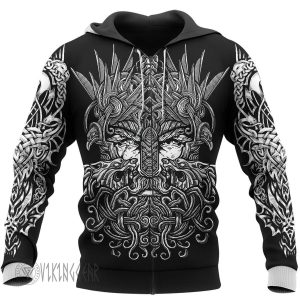 Odin Raven Ulfberht Swords Viking Hoodie