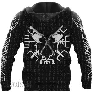 Odin Vegvisir With Futhark Runic Viking Hoodie