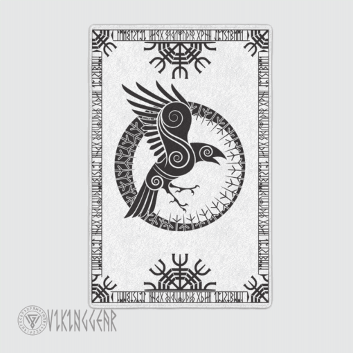 Raven And Rune Black Design Viking Area Rug