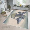 Raven And Thors Hammer Mjolnir Painting Viking Area Rug