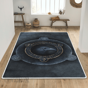 Raven Graphic Dark Art Viking Area Rug