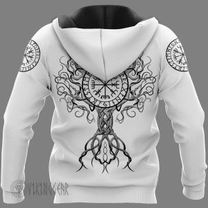 Raven Hammer Vegvisir Yggdrasil Viking Hoodie