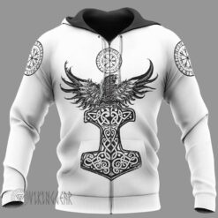 Raven Hammer Vegvisir Yggdrasil Viking Hoodie