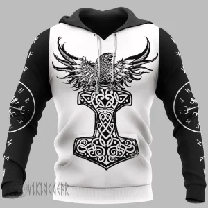 Raven Hammer Yggdrasil Tree Of Life Viking Hoodie