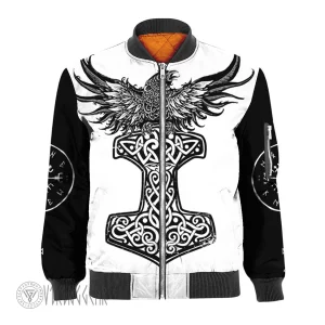 Raven Hammer and Tree Of Life Jacket | Viking Bomber Jacket