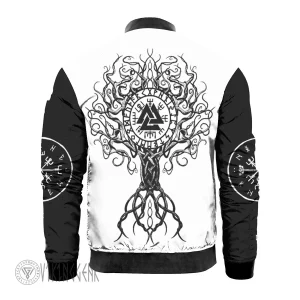 Raven Hammer and Tree Of Life Jacket | Viking Bomber Jacket