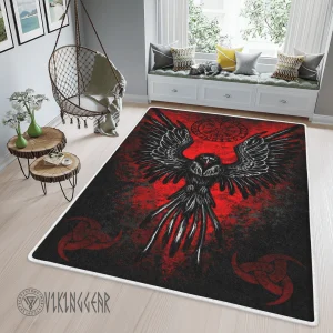 Raven In Lava Viking Area Rug