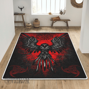 Raven In Lava Viking Area Rug