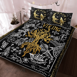 Raven Tree Of Life Yggdrasil Viking Quilt Set