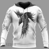 Raven Vegvisir Art Viking Hoodie With White Color