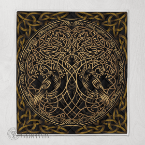 Raven Viking And Tree Yggdrasil - Viking Quilt