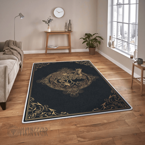 Ravens And Tree Of Life Celtic Art Viking Area Rug