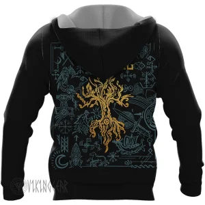 Ravens And Yggdrasil Viking Hoodie