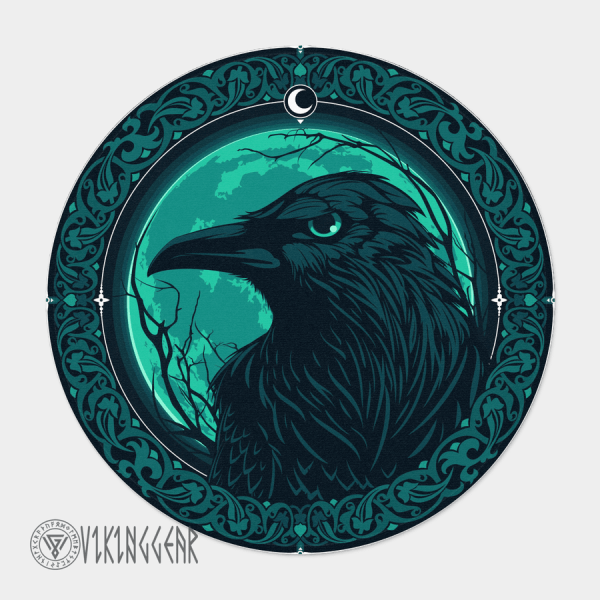 Ravens in Celtic and Norse Mythology Round Carpet | Viking Round Carpet