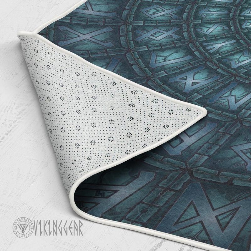 Blue Rune Rug Rune Magical Art Viking Area Rug
