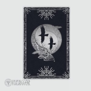 Runic And Raven Art Viking Area Rug