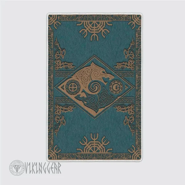 Skoll and Hati Eaters of the Sun and Moon Viking Area Rug