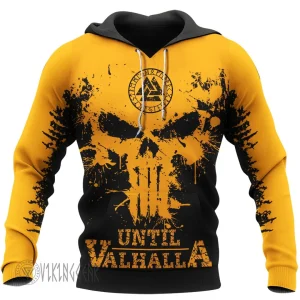 Skull Until Valhalla Fenrir Viking Hoodie