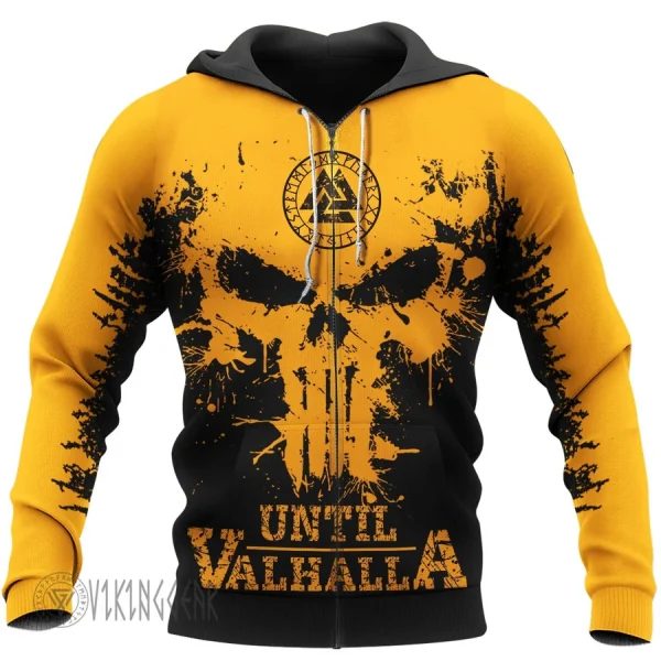 Skull Until Valhalla Fenrir Viking Hoodie