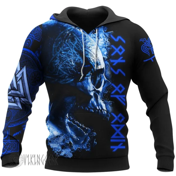 Surreal Skull Sons Of Odin Viking Hoodie