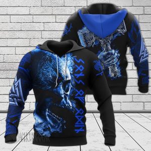 Surreal Skull Sons Of Odin Viking Hoodie