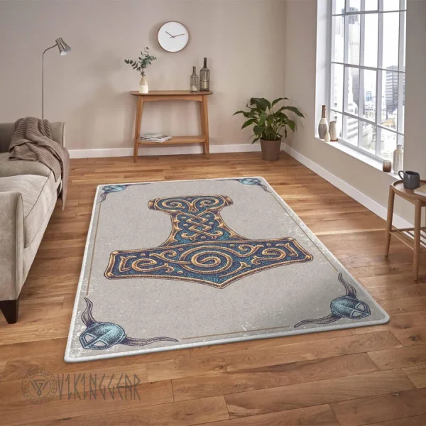 The Hammer Of The Thunder God Mjollnir Viking Area Rug