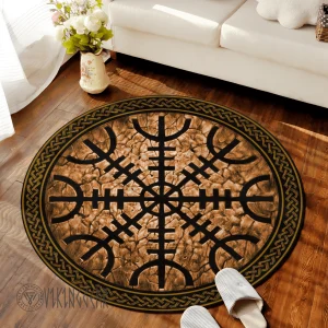 The Helm of Awe | Helm of Terror Round Carpet | Viking Round Carpet