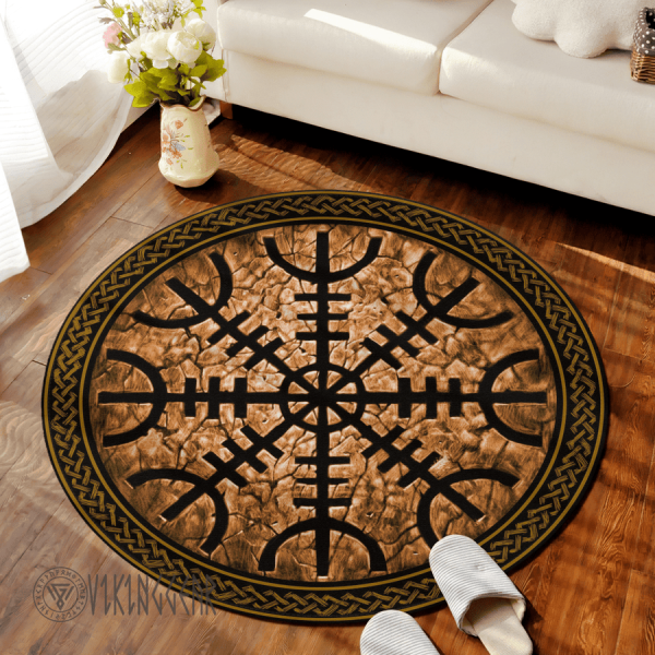 The Helm of Awe | Helm of Terror Round Carpet | Viking Round Carpet