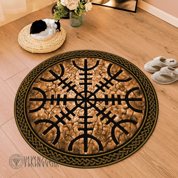 The Helm of Awe | Helm of Terror Round Carpet | Viking Round Carpet