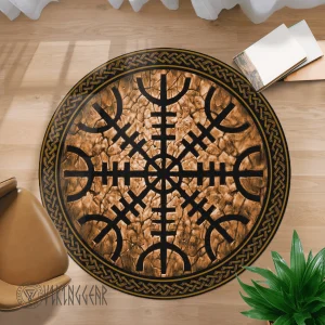 The Helm of Awe | Helm of Terror Round Carpet | Viking Round Carpet