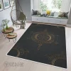 The Helm of Awe Symbol Gold Viking Area Rug