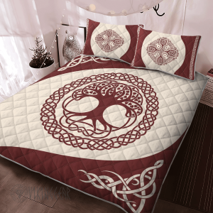 The Tree Of Life Yggdrasil Vintage Viking Quilt Set