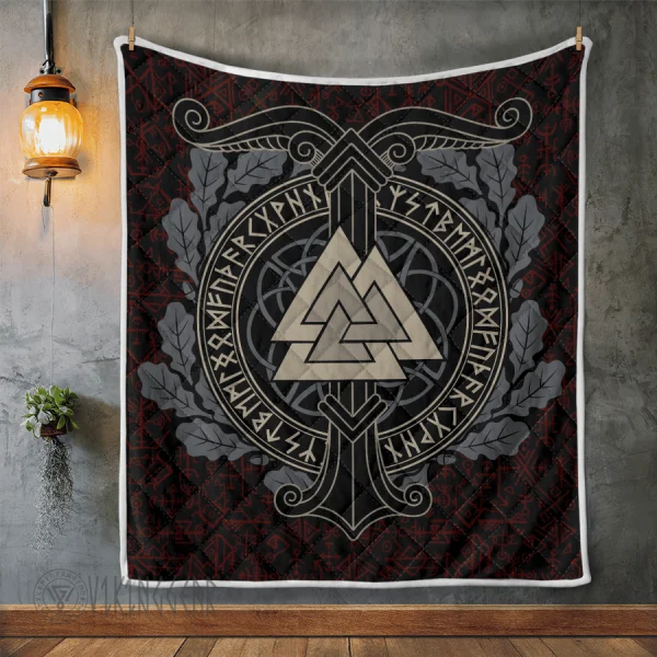 The World Tree With Valknut - Viking Quilt