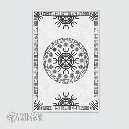 The helm Of Awe Symbol And Rune Viking Area Rug