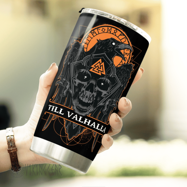 Till Valhalla - Raven Viking - Viking Tumbler - Myvikinggear Store