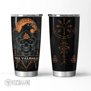 Till Valhalla - Raven Viking - Viking Tumbler - Myvikinggear Store